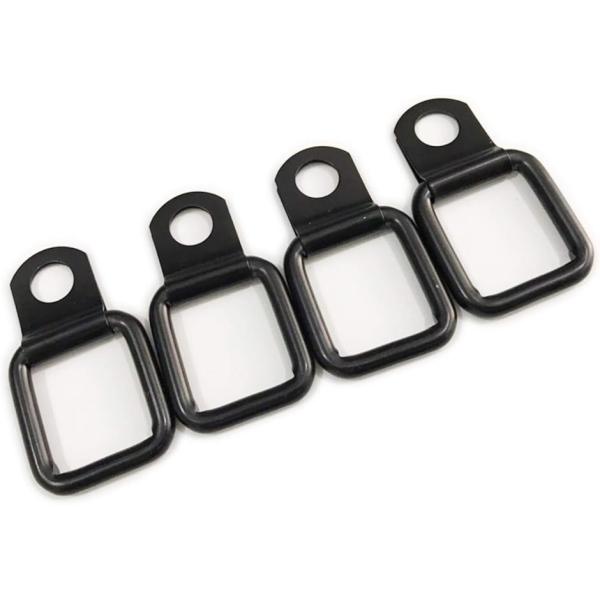 エスネット カーゴ フック タイダウン 汎用 荷室 セット キャリー 3cm 幅 対応 ワイヤー Dリング (ブラック4個 入り,  s)