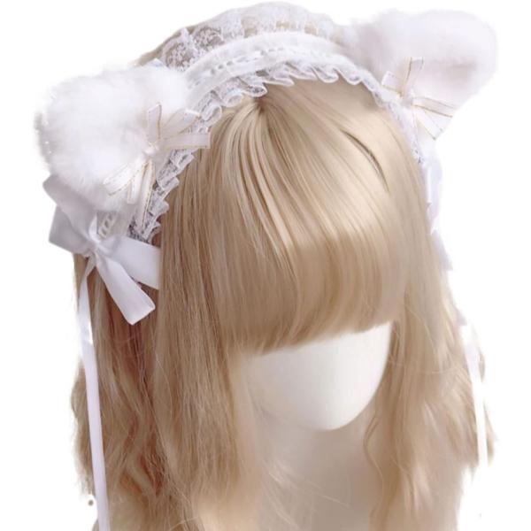 バリエーションコード : 2B4J598D4W・かわいい猫耳の髪飾り、カチューシャです。肌触りのいいフリルのレース素材を使用したヘアアクセサリーで、衣装やコスに合わせてファッションを楽しめるように、沢山のカラーバリエーションを用意しました。...