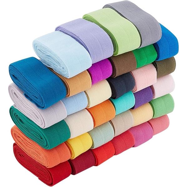 バリエーションコード : 2B6HWWGJUF・パッケージ?容：34色セット織ゴム；幅20mm、1m/色、全長で34mです。・鮮やかな色：34種色があり、鮮やかで退色しにくいです。より多くのところに応用できます。・高い品質：強い弾力織ゴムで...