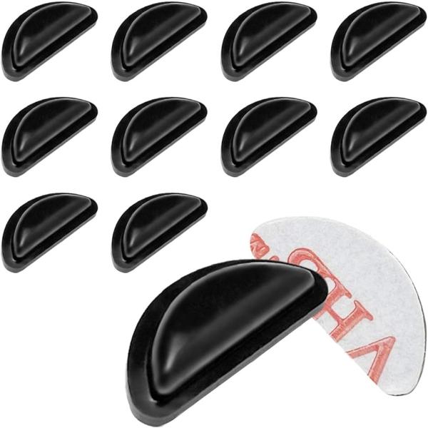 他サイト： 眼鏡 メガネ 鼻パッド ノーズパッド ずれ落ち防止 12セット( ブラック,  厚み3.5 x高さ14.6x幅6.4(ｍｍ))の商品画像