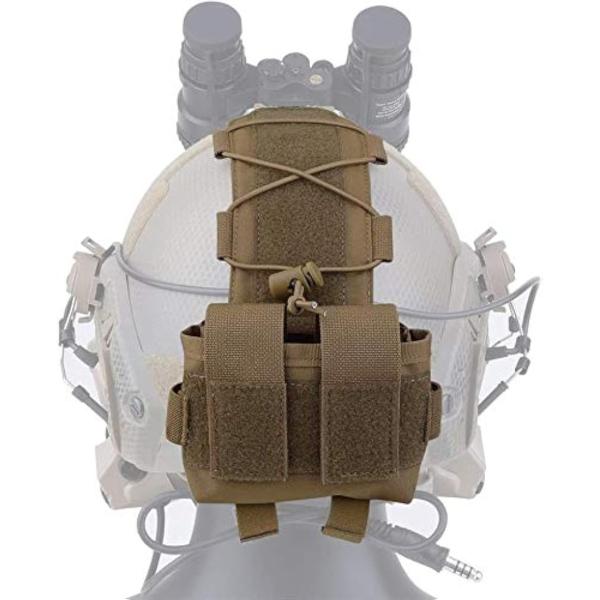 サバゲーヘルメットポーチ バッテリーポーチ タクティカルヘルメット アクセサリー サバイバルゲーム ミリタリー カーキ (カーキ)