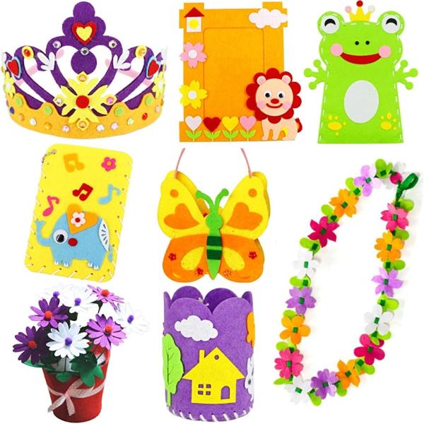 ・子供と一緒に作って 遊んで 楽しめるハンドメイド 8種類の手芸キット入り。・初めて縫製にチャレンジするお子様にぴったりな完成しやすく、楽しみながら集中力を育成し達成感も高めます。・付属されている専用針は先が丸くなっているので安全で小さなお...