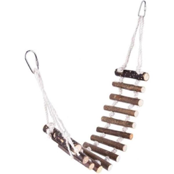 バリエーションコード : 2B6SKQ3Y45・高品質で丈夫な素材を使用した小型・中型の鳥用の止まり木です。止まり木部分は木製で安定感があります。鳥は吊るし橋の横木を横木から横木へとホップして渡ります。この行動は鳥のバランス能力を養い、足の...