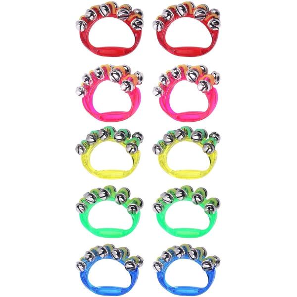 他サイト： リングベル ハンドベル 楽器 鈴 スズ 打楽器 カラオケ グッズ 6歳以上( 5色/10個セット)の商品画像