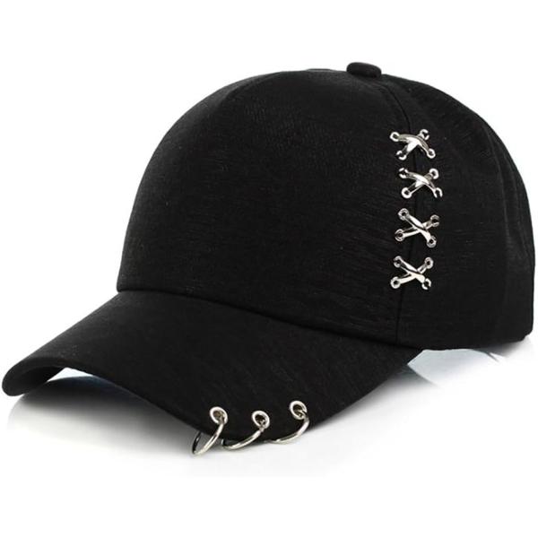 バリエーションコード : 2B89ROC6W2・メイン素材: 綿・素材構成: 綿 他・ツバに3個のリング付いたデザインのキャプ・ブラック/ホワイトの2色を展開しており女性、男性どちらでも着用いただけます。・ユニセックスなデザインで年齢、服装...