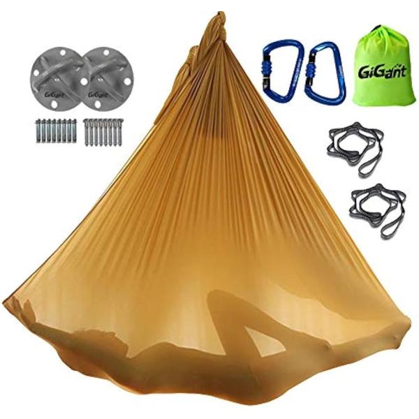 バリエーションコード : 2BFXI2XPE9・今 話題の空中ヨガ（エアロヨガ）セット。逆さになる楽しさ、空中に浮かぶ楽しさを体感。・空中でしかできない動きが出来るところが魅力なエアリアルヨガ＊・サイズ：約5ｍx幅2.8ｍ 素材：ナイロン ...