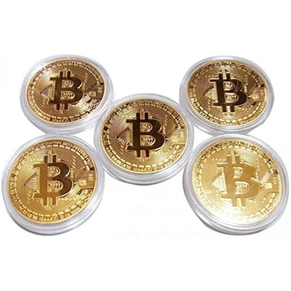 ビットコイン レプリカ Bitcoin replica 金運グッズ 金5枚セット(ビットコイン（金）5枚セット)