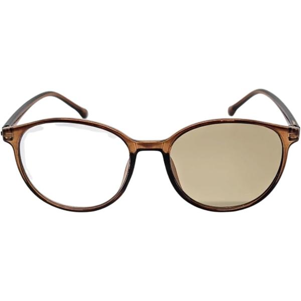 バリエーションコード : 2B91RKWH2S「調光レンズ・1本2役」このメガネは、室内ではブルーライトをカットし、目の疲れを軽減します。屋外では紫外線に応じてレンズの色が変わり、サングラスとしても機能します。これにより、目のストレスを軽減...