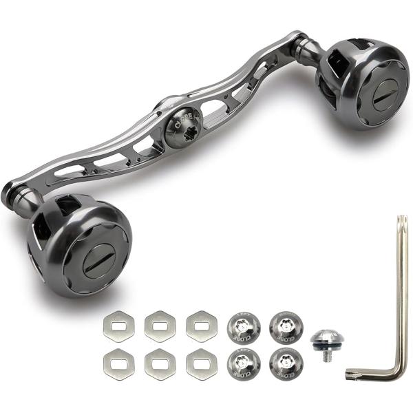 130/120mm リール ハンドル 32mmノブ搭載 シマノ ダイワ 通用 MDM( 120mm - ガンメタル,  120mm/130mm)