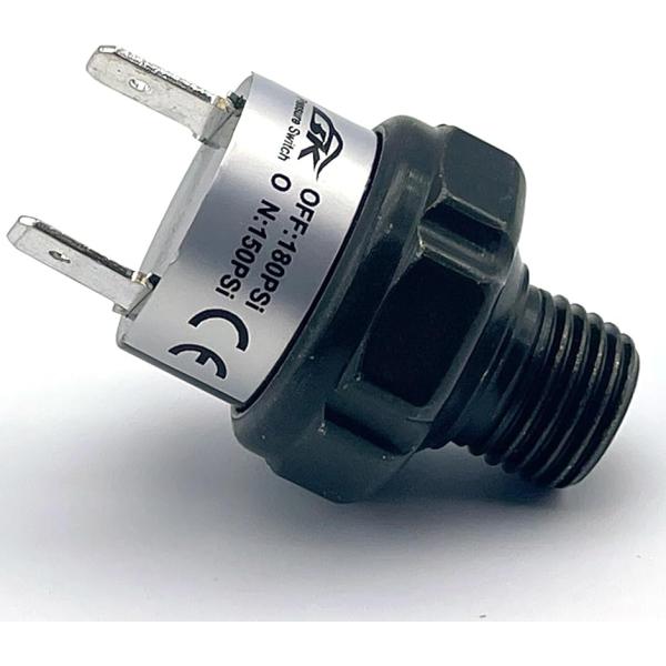 エアサス プレッシャー スイッチ ネジ エアホーン エアタンク ユニバーサル エアー ポンプ 圧縮 (150-180PSI 1/8NPT)