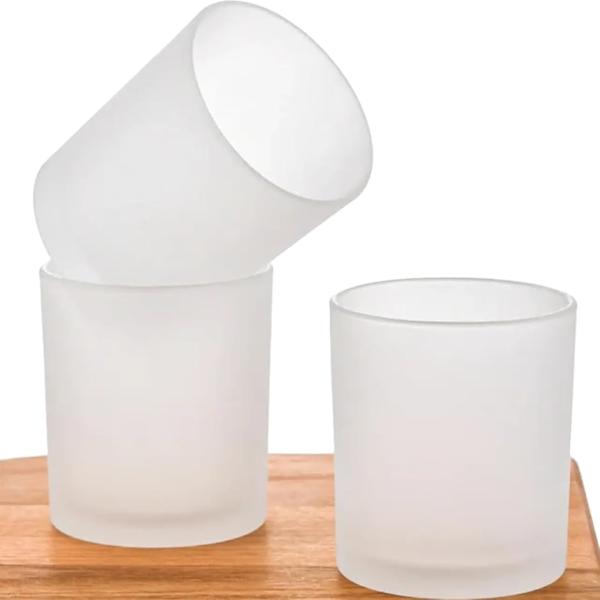 フロストタイプ 5個入り「グラスのサイズ」直径 約60mm、高さ 約73mmハンドメイドキャンドルの材料としてお使いいただける、円柱・すりガラス風のガラスモールドです。溶かしたお好みのワックスを注ぎ、オリジナルのアロマキャンドルやソイキャン...