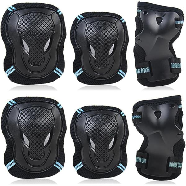 バリエーションコード : 2B938TNSGF転倒によるケガから守るプロテクター6点セットです。手首と手のひら、ひじ、ひざを保護します。カーブ構造でひざやひじにフィットします。面ファスナーのベルトで装着も簡単です。厚みのあるPVC素材を使用...