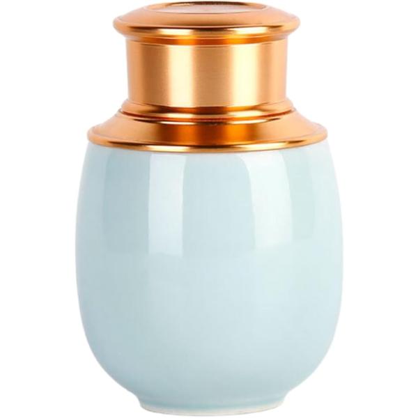 バリエーションコード : 2B9CQ8CC6Y「身近に感じる手元供養」お墓を準備できない方や分骨を希望する方に適した、陶器製のミニ骨壷。一般的なサイズより大きめで、より多くの遺骨を納められます。「しっかり密封で安心保管」ねじ止め式の二重構造...