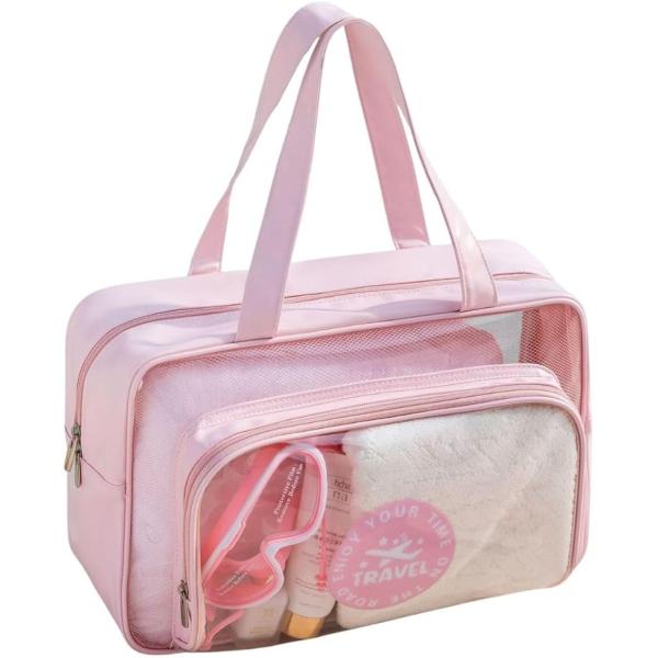 バリエーションコード : 2B9JKCY9FV「おしゃれな手提げバッグ」高品質のPVCとPU素材を使用し、丈夫で耐久性があり、何度でも繰り返し使えるプールバッグです。ジッパー付きで荷物の落下も防げます。半透明のおしゃれなデザインとなってます...