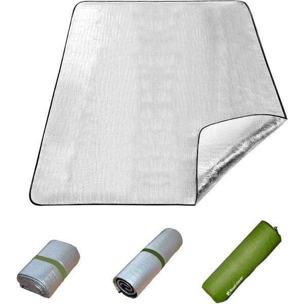 他サイト： アルミシート 断熱 で快適な キャンプ 銀マット 厚手 レジャーシート(シルバー,  180cmx200cmx3mm)の商品画像