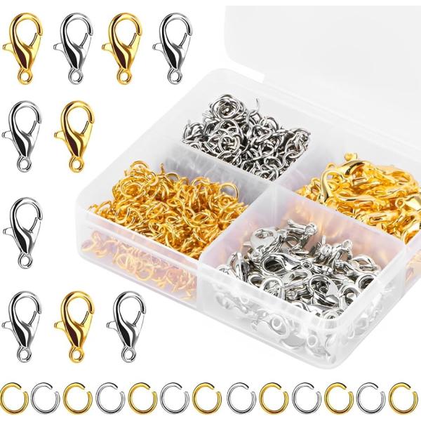 カニカン マルカン ナスカン 金具 丸カン アクセサリーパーツ 留め具 700パーツ (ゴールド、シルバー)