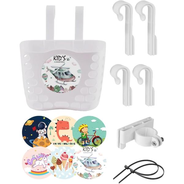 バリエーションコード : 2B9S4VO6HVお子様の自転車に簡単に取り付けられるフロントバスケットです。(金具3種類、結束バンド2本、ステッカー6枚付き)ブラック、ホワイト、ピンク、ブルーの4カラーからお選びいただけます。どんな自転車にも...