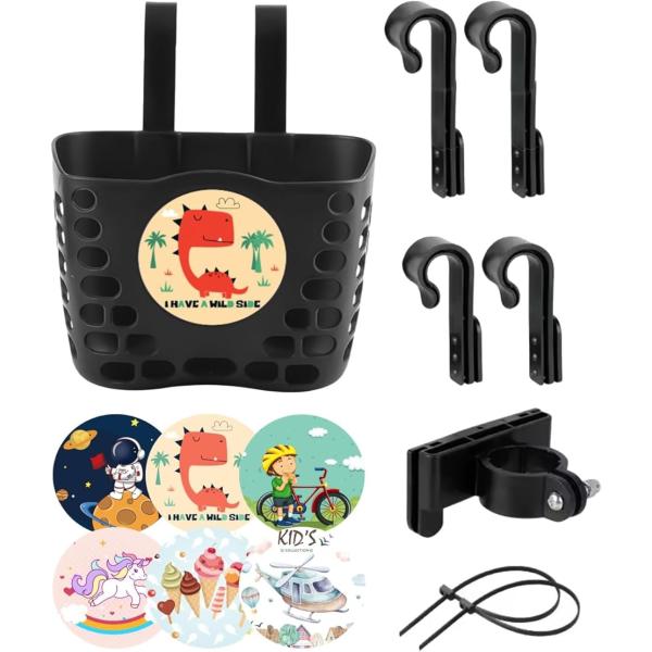 バリエーションコード : 2B9S4VO6HVお子様の自転車に簡単に取り付けられるフロントバスケットです。(金具3種類、結束バンド2本、ステッカー6枚付き)ブラック、ホワイト、ピンク、ブルーの4カラーからお選びいただけます。どんな自転車にも...