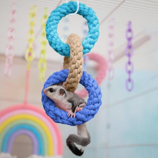 バリエーションコード : 2B9T0S6VSRループおもちゃでペットの住環境を向上：ループおもちゃは、モモンガやフクロウ、小動物のゲージに吊り下げて使える便利なペット飼育グッズです。編み込みロープのコットン製で、つかみやすく滑りにくいのが特...