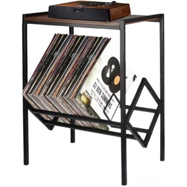 「多機能レコードラック」レコードや本などを収納でき、様々な用途で使用できるレコードラックです。ターンテーブルスタンドにもなっているので小物なども置くことができて便利です。「耐久性が高く長く使える」耐久性のある金属フレームが特徴です。安定した...
