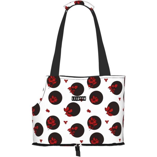 「便利なペット用携帯折りたたみショルダーバッグ」Leidounのペットポータブル折りたたみショルダーバッグは、シンプルな花の落書き印刷がおしゃれなデザイン。猫、犬、小型犬に最適なポータブルバッグです「高品質素材と機能性」耐摩耗性、耐引裂性、...