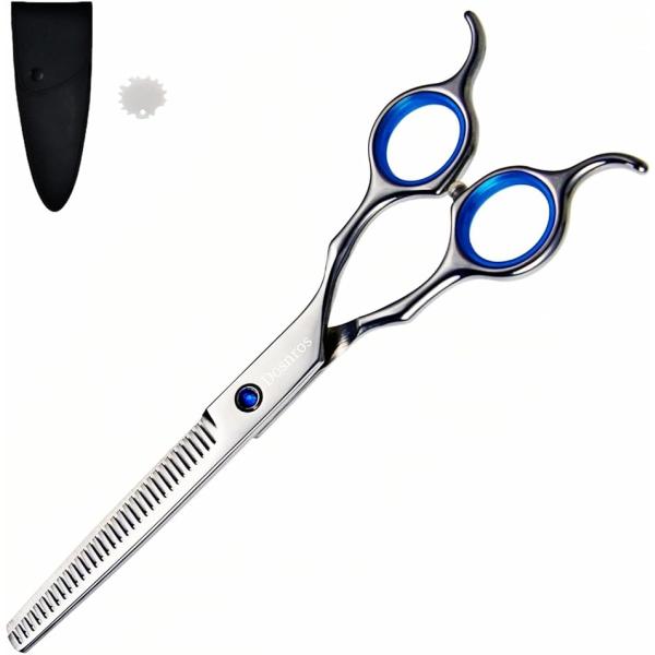 バリエーションコード : 2B9PS5TD99「毛量の調節用スキバサミ」ペットの毛量の調節や、毛の長さのぼかしにも使える、使いやすい25%V溝形状。長めの刃でカット時間が短縮できる。「便利なメガネハンドル」指を入れるリングが左右対称のため、...