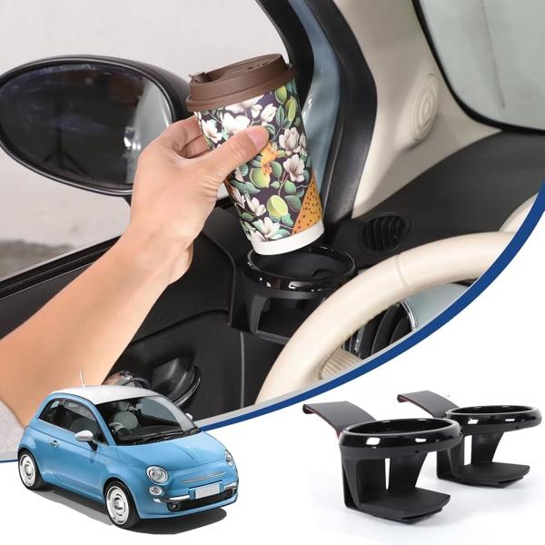 【互換品】 新型 フィアット 500/アバルト 595 695専用 2010〜2024に適用 ドリンクホルダー ドアカップホルダー 丸型