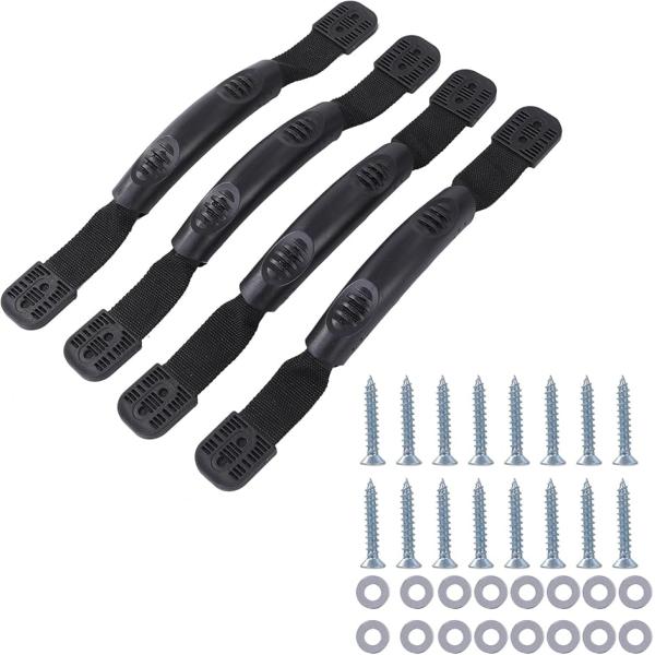 「専用キャリーハンドル４点セット」カヌーやカヤック、ボートなどを移動させる時に活躍してくれる専用のキャリーハンドルです。合計4本のネジでしっかり固定することができます。「うれしい4点セット」長く使用しているとキャリーハンドルが劣化して壊れて...