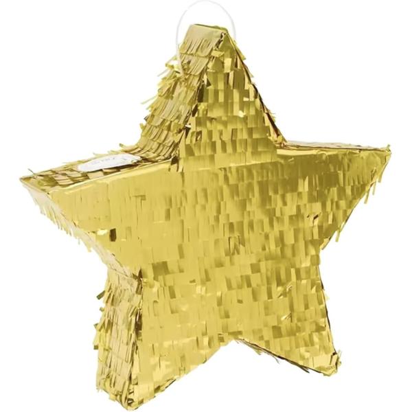 ピニャータとして使える星型デザインがゴールドに輝くアイテムで、ハロウィンやクリスマス、誕生日に最適です。お菓子やプレゼントを入れて、棒で叩くとサプライズが楽しめるくす玉のようなパーティーアイテムです。星型のピニャータは、特別なイベントに彩り...