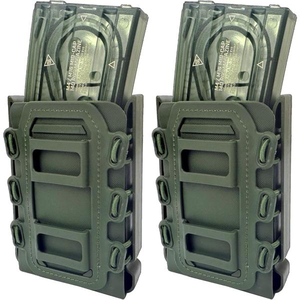 他サイト： マガジンポーチ マグポーチ M4 AK P90 SCARなど対応 MOLLE ベルト 両方対応 サバゲー( オリーブドラブ2個セット)の商品画像