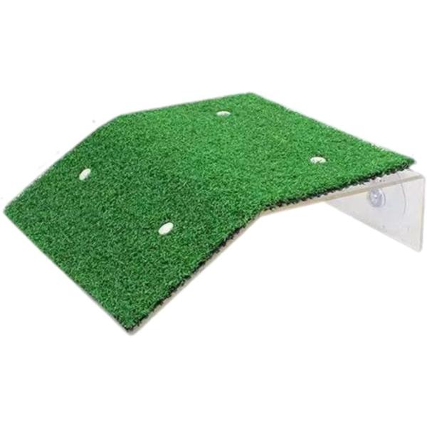 バリエーションコード : 2B94P1O6I2「生き物の休憩場所に最適」亀や両生類・爬虫類の休憩場所として活躍する浮島プラットフォームです。人工緑芝素材で作られている浮島は生き物が登りやすく作られています。自然に近い環境や日光浴ができる場所...