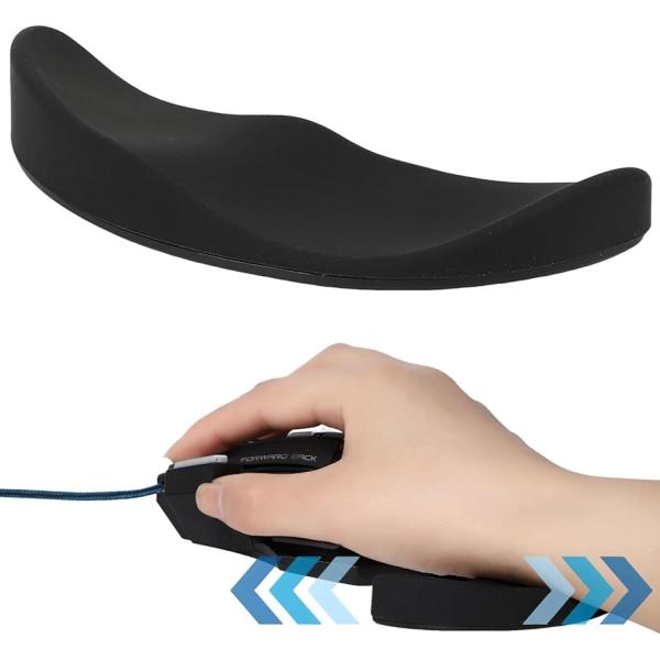 マウス リストレスト 連動 移動タイプ 一体型 人間工学 右手専用 (ブラック)