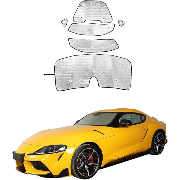 新型 トヨタ supra スープラ 専用 2019〜2022に対応 サンシェード 純正 全窓用 車用サンシェード 遮光シェード 6点セット