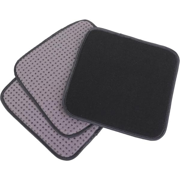 マイクロファイバー ボウリングボールタオル 3枚セット ボウリング用品 シャミー パッド ドット付 (ブラック,  20cmx20cm)