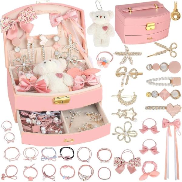 バリエーションコード : 2BJCN5FF8F「高品質な素材」ヘアアクセサリー収納ボックスは、高品質でPU素材を使用しており、防塵防水設計で、日常的なお手入れも簡単です。手持ちは持ち運びに便利です。「優れた収納ボックス」鍵付き引き出しの引出...