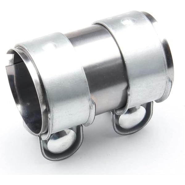 【互換品】ステンレス製 マフラーバンド 汎用エキゾーストクランプ 連結スリーブパイプコネクター 全長95mm(55mm)