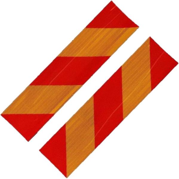 後部にリフレクターを付けて安全対策。 大型トラック、中型車、トラクターなどの車体後部に貼って、後続車が車間距離をとりやすくするステッカータイプの反射板（リフレクター）です。夜間走行時に後続車のライトで光るのはもちろん、昼間の視認性もバツグン...