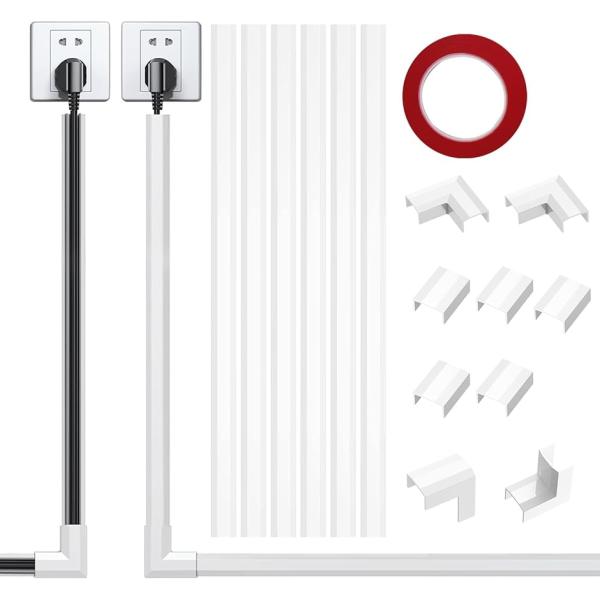 他サイト： 配線カバー 配線モール 配線隠しカバー コードプロテクター ケー MDM(ホワイト,  40x 1.5x0.9cmx6本 (White))の商品画像