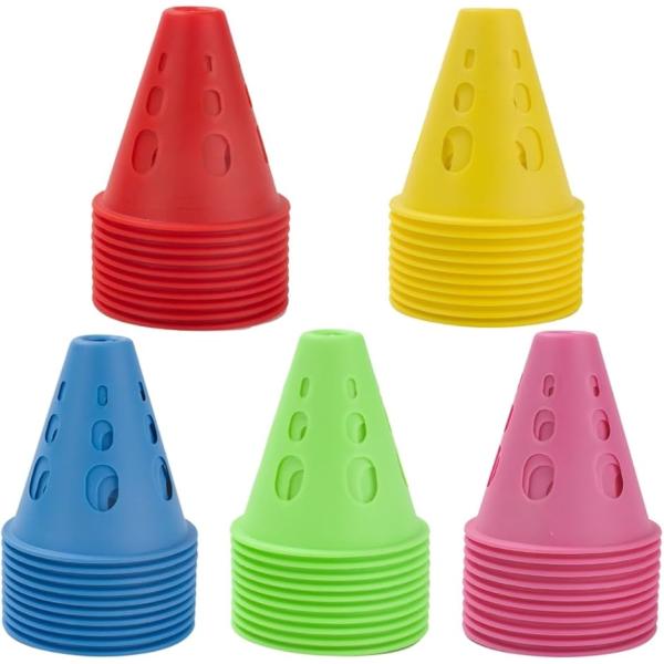 「持ち運びに便利」カラフルで目立つ三角コーンで、柔軟さを持っており衝撃による変形に強くコンパクトで持ち運びにも便利です。マーカーコーンによりコーナーリング、ラインや着地ポイントなどの目印に最適です。「幅広い用途」重ね収納で運動会やイベント会...