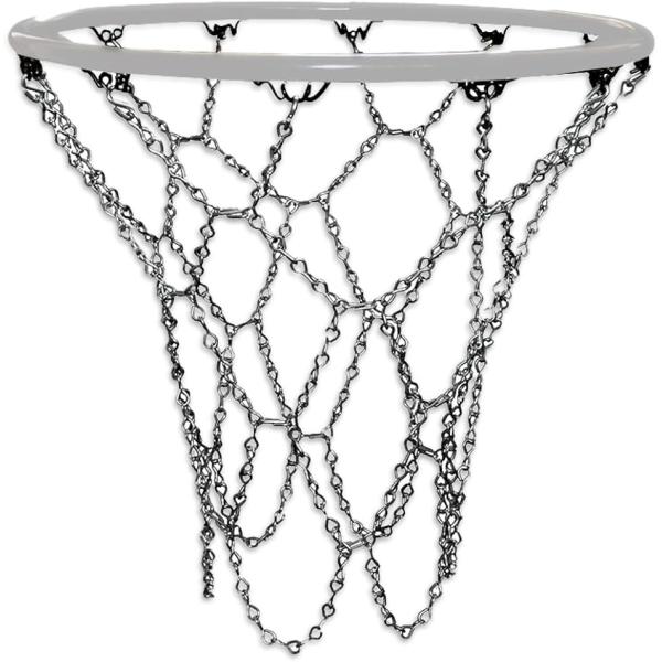 「頑丈な金属製 バスケットゴールネット」ひも製より、おしゃれで頑丈な金属チェーンのゴールネットです。劣化したり切れたしまったゴールネットの取り替え用におすすめです。リングネットを金属チェーンに変えることで、シュート音も爽快に。日々のシュート...