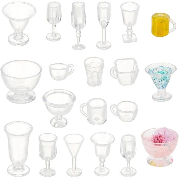 ミニカップ：パッケージには4セットのミニカップ、17点/セット、合計68点が含まれています。キーホルダーペンダント、レジンクラフト、イヤリングダングル、携帯電話のチャーム、ドールハウスの装飾などに最適です。可愛いデザイン：デザートカップ、ビ...