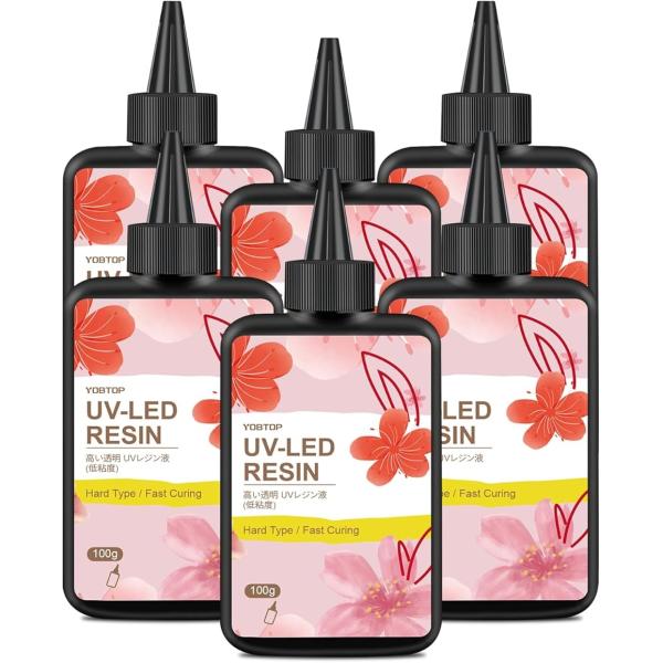 バリエーションコード : 2B99CLC08Q「硬?透明度高」硬化後のUVレジン液の硬度は85Dに達することができ、完成品の表面は滑らかで光沢があり、透明度の高いガラスのようで、ハンドメイド作品は時間が経っても黄変しません。また、UVレジン...
