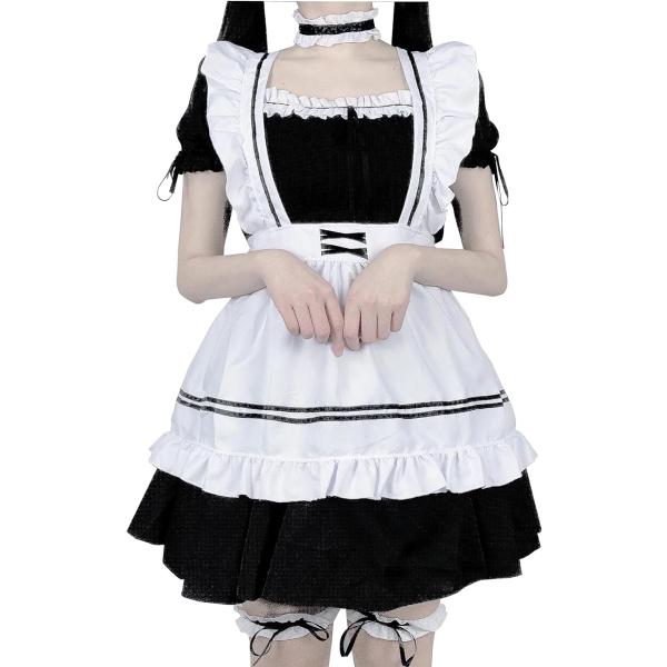 メイド服 コスプレ エプロン フリル ロリータ 女装 ゴスロリ( 3XL)