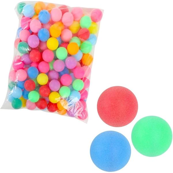 「子供からお年寄りの方まで」卓球やお箸運びゲームなどピンポン玉を使った遊びは多種多様あります。ボールプールにもお使いいただけるので子供からお年寄りの方まで楽しめるアイテムになります。「お得な50個セット」カラフルなデザインのため装飾にもお使...