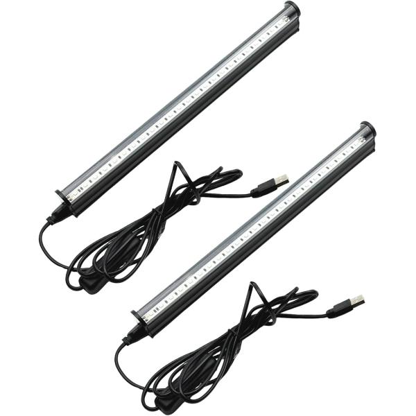 LEDブラックライト 10W USB 給電式 レジン硬化 舞台照明 イルミネーション 雰囲気演出 (2本・ブラック)