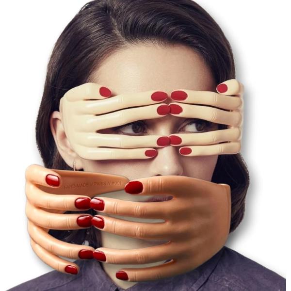 おもしろ めがね 笑えるグッズ 眼鏡 パーティーメガネ ハロウィン 仮装 手 ハンド (肌色/ベージュ 2個)