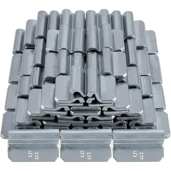 クリップ式 バランスウェイト 打ち込み式 スチールホイール用 鉄製 5g 隙間2.3-2.4mm 厚リム 鉄チン 商用車 軽トラ (5g)