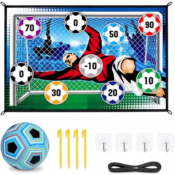 キックターゲット サッカー 的当て ゲーム ストラックアウト ゴールマット 室内 子供 壁掛け ボール付き MDM