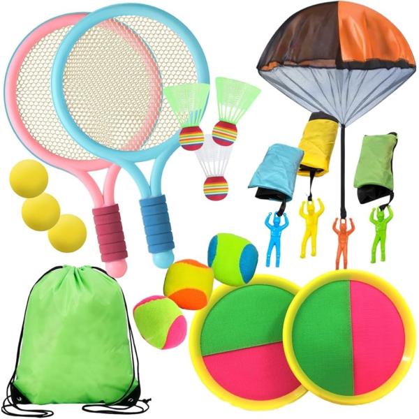 「親子で本格外遊び。安心サイズのバドミントンセット」 子ども向けサイズ設計で初めてのバドミントンでも扱いやすく公園遊びに最適です。軽量で振りやすいため、力に自信のないお子さまでもラリーが続きやすく、自然と運動量がアップ。親子や兄弟で一緒に体...