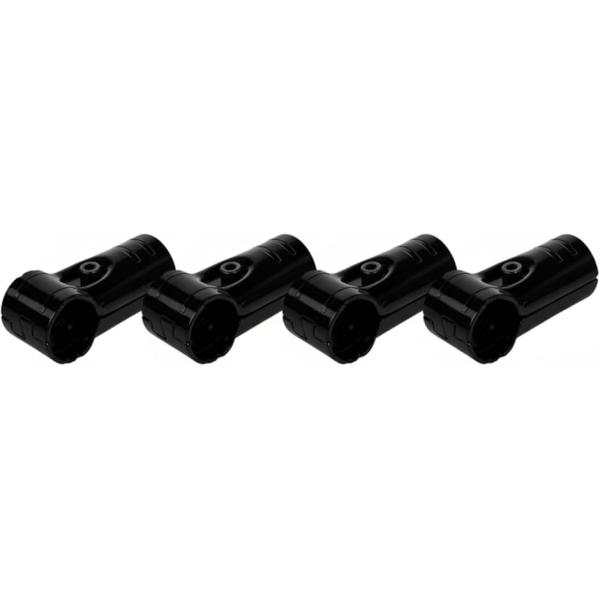 イレクターパイプ メタルジョイント Φ28mm ボルト ナット 付き 組み立て 分解 自由 (ブラック,  Φ28mm)